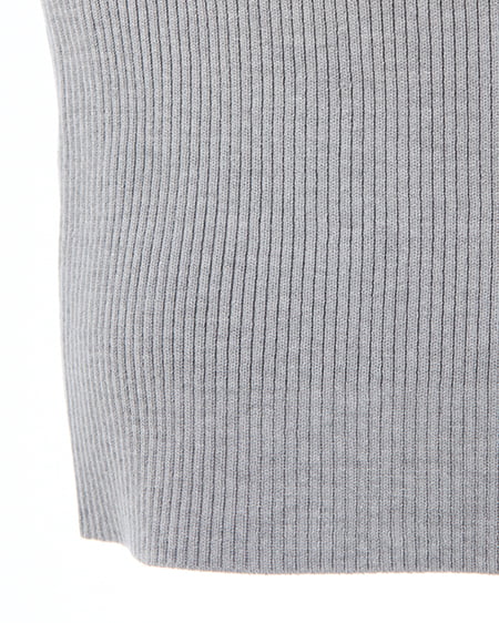 INGNI(イング) フェイクファー付ケープオフショルニット グレー