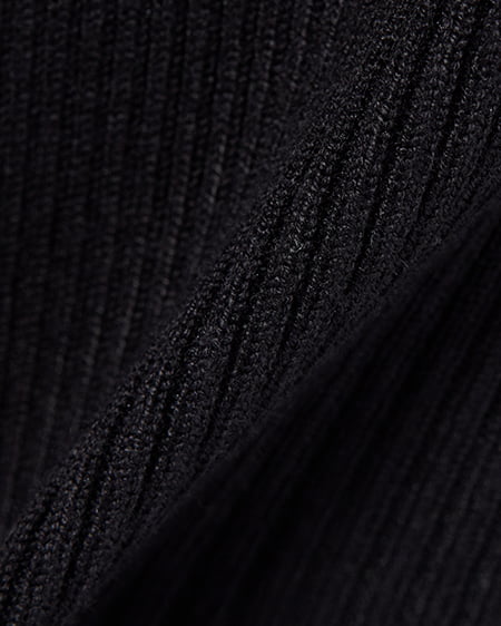 INGNI（イング） フリルレース付ヘンリーネックニット ｸﾛ