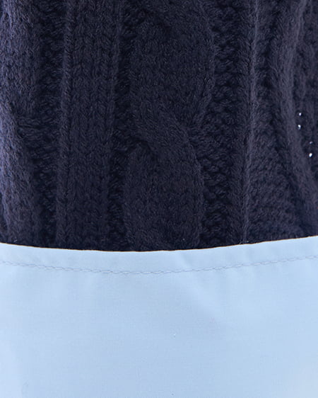 INGNI（イング） シャツレイヤード風ケーブルオフショルニット ｺﾝ/ﾌﾞﾙｰ