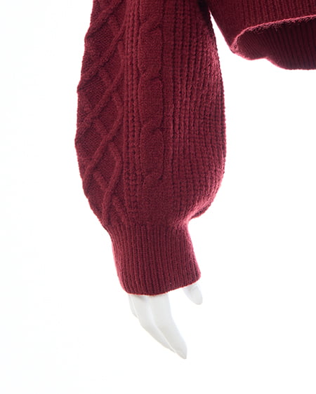 INGNI（イング） 2Wayベロアリボンオフショルケーブルニット ﾎﾞﾙﾄﾞｰ