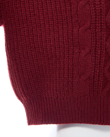 INGNI（イング） 2Wayベロアリボンオフショルケーブルニット ﾎﾞﾙﾄﾞｰ