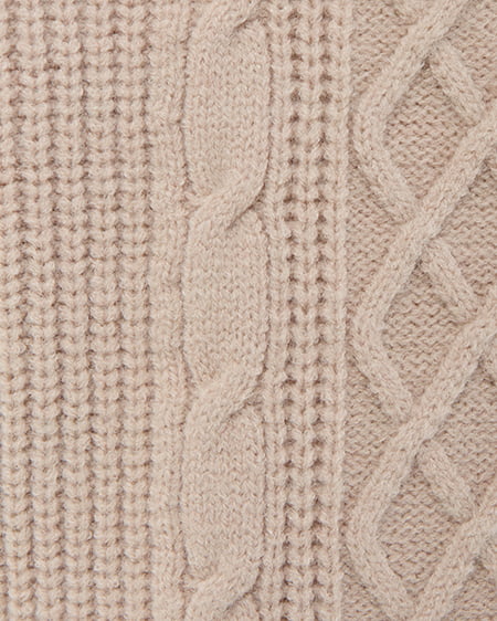 INGNI（イング） 2Wayベロアリボンオフショルケーブルニット ﾍﾞｰｼﾞｭ