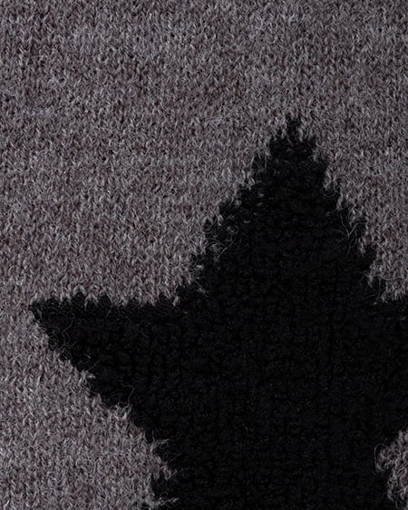 INGNI（イング） 星柄ループジャガードニット ﾁｬｺｰﾙｸﾞﾚｰ/ｸﾛ