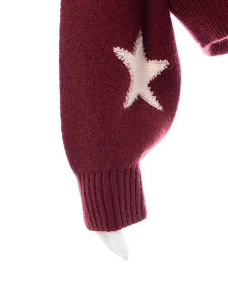 INGNI（イング） 星柄ループジャガードニット ﾎﾞﾙﾄﾞｰ/ｵﾌﾎﾜｲﾄ