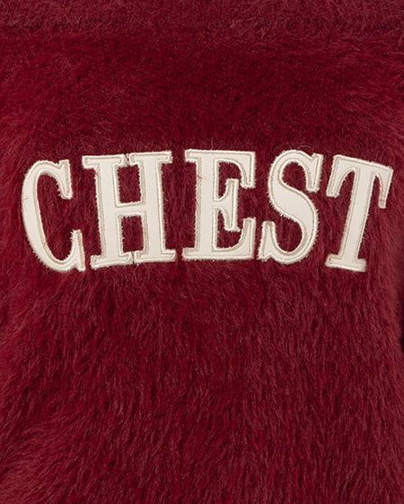 INGNI（イング） オフショルレザーロゴ貼付シャギーニット ﾎﾞﾙﾄﾞｰ/ｵﾌﾎﾜｲﾄ