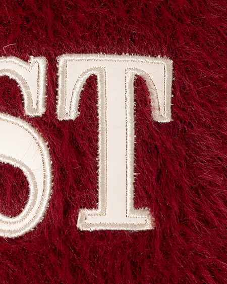 INGNI（イング） オフショルレザーロゴ貼付シャギーニット ﾎﾞﾙﾄﾞｰ/ｵﾌﾎﾜｲﾄ