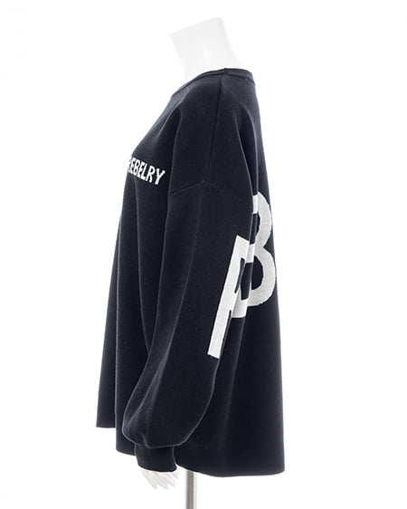 INGNI(イング) バックビッグロゴチュニックニット クロ/オフホワイト