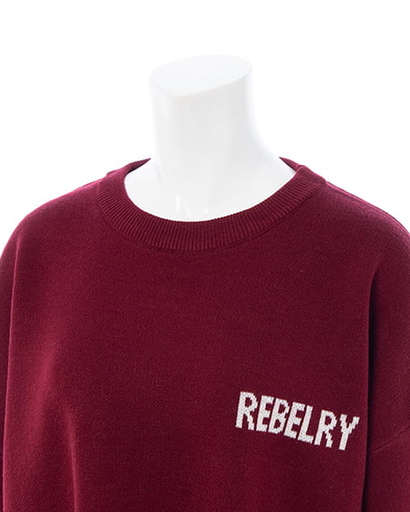 INGNI(イング) バックビッグロゴチュニックニット ボルドー/オフホワイト