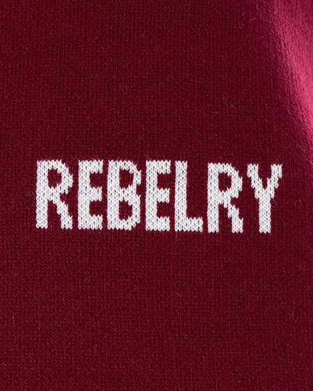 INGNI(イング) バックビッグロゴチュニックニット ボルドー/オフホワイト