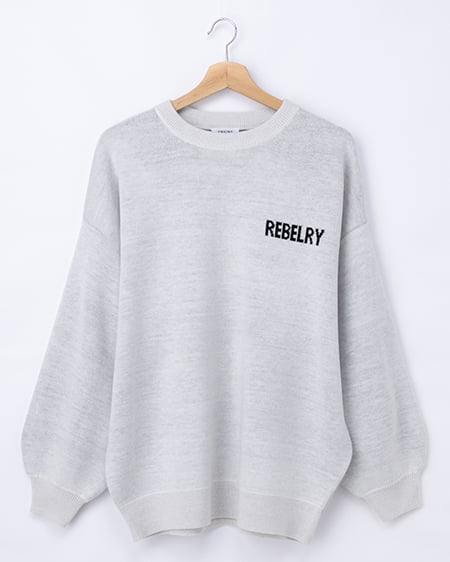 バックビッグロゴチュニックニット