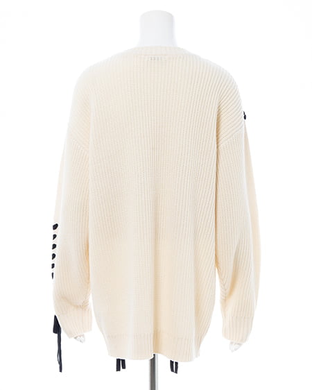 INGNI（イング） レースアップチュニックニット ｵﾌﾎﾜｲﾄ/ｸﾛ