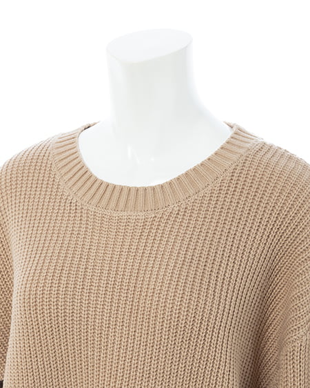 INGNI(イング) レースアップチュニックニット ベージュ/ブラウン