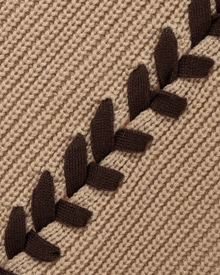 INGNI(イング) レースアップチュニックニット ベージュ/ブラウン