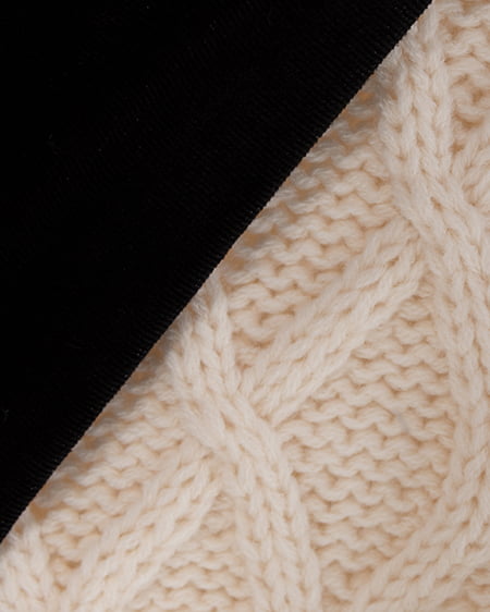 INGNI（イング） バックベロアリボンケーブルチュニックニット ｱｲﾎﾞﾘｰ/ｸﾛ