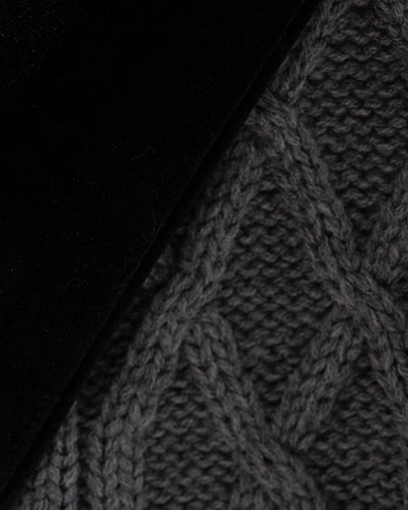 INGNI（イング） バックベロアリボンケーブルチュニックニット ﾁｬｺｰﾙｸﾞﾚｰ/ｸﾛ