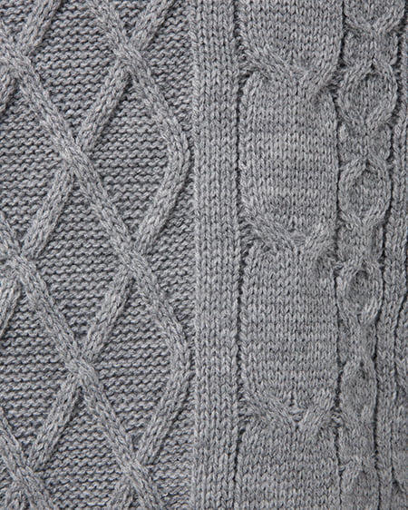 INGNI（イング） ポンポン付ケーブルチュニックニットパーカー ｸﾞﾚｰ