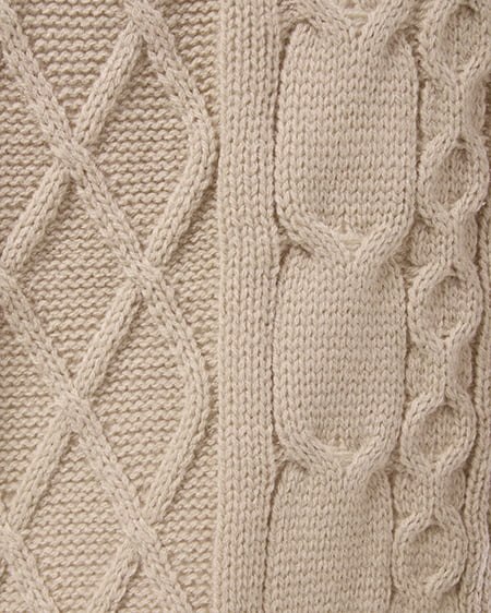 INGNI(イング) ポンポン付ケーブルチュニックニットパーカー ベージュ