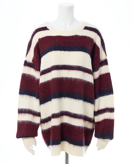 INGNI（イング） マルチボーダーシャギーチュニックニット ｱｲﾎﾞﾘｰ