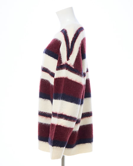 INGNI（イング） マルチボーダーシャギーチュニックニット ｱｲﾎﾞﾘｰ