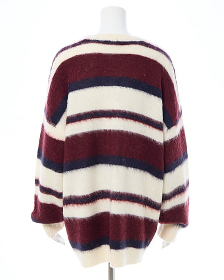 INGNI（イング） マルチボーダーシャギーチュニックニット ｱｲﾎﾞﾘｰ