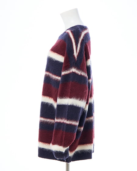 INGNI（イング） マルチボーダーシャギーチュニックニット ｺﾝ