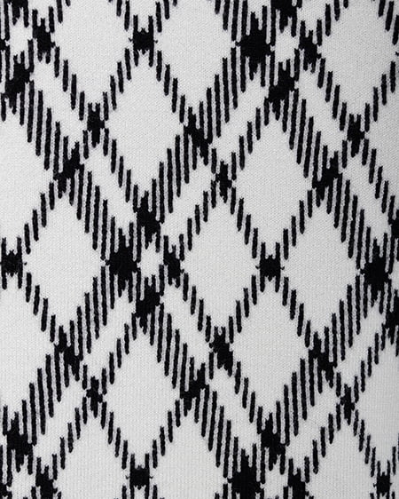 INGNI（イング） チェック柄ジャガードリボンニット ｵﾌﾎﾜｲﾄ/ｸﾛ