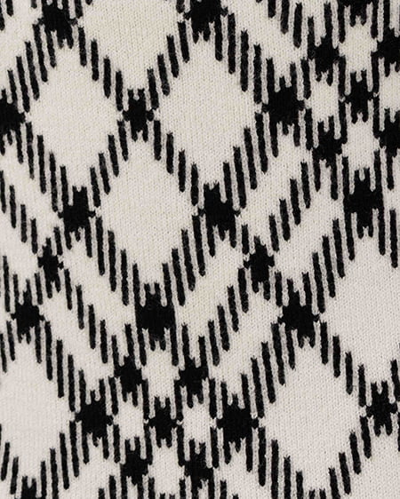 INGNI(イング) チェック柄デコルテオープンニット オフクロ/チェック