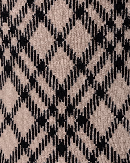 INGNI（イング） チェック柄デコルテオープンニット ﾍﾞｰｼﾞｭｸﾛ/ﾁｪｯｸ