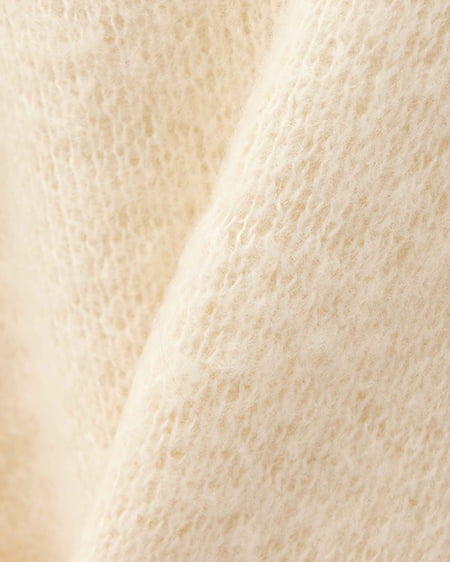 INGNI（イング） 肩リボンワンショルシャギーチュニックニット ｱｲﾎﾞﾘｰ/ｸﾛ