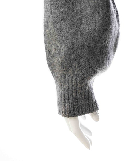 INGNI（イング） 肩リボンワンショルシャギーチュニックニット ﾁｬｺｰﾙｸﾞﾚｰ/ｸﾛ