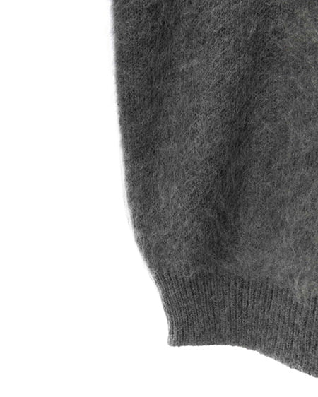 INGNI（イング） 肩リボンワンショルシャギーチュニックニット ﾁｬｺｰﾙｸﾞﾚｰ/ｸﾛ