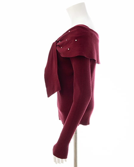 INGNI（イング） ビジュー2Wayオフショルニット ﾎﾞﾙﾄﾞｰ