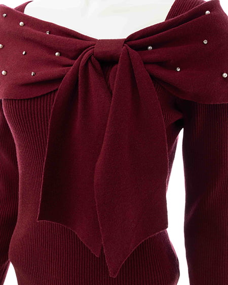 INGNI（イング） ビジュー2Wayオフショルニット ﾎﾞﾙﾄﾞｰ