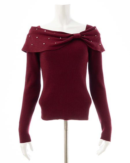 INGNI（イング） ビジュー2Wayオフショルニット ﾎﾞﾙﾄﾞｰ