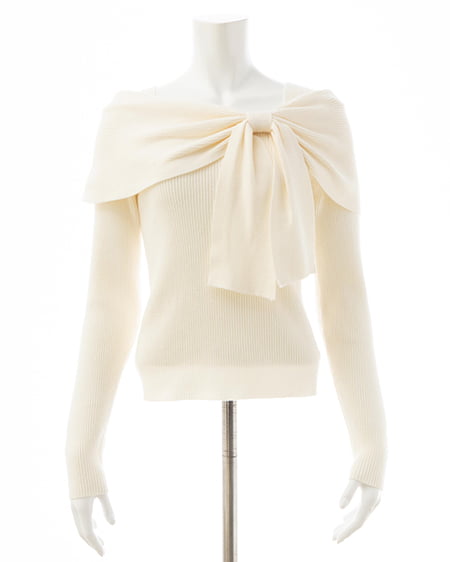 INGNI(イング) 2wayオフショルニット オフホワイト