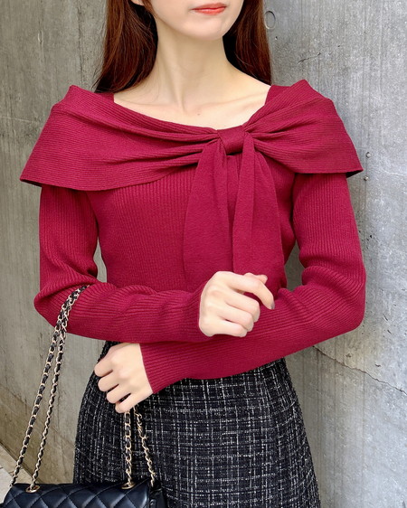 2wayオフショルニット