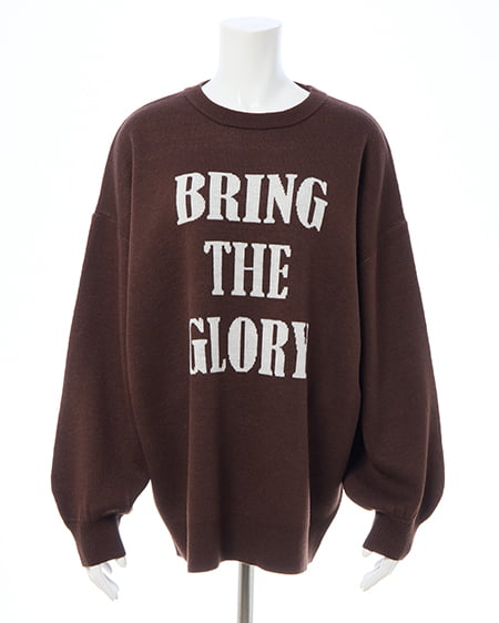 INGNI(イング) 3段ビッグロゴニット ブラウン/オフホワイト