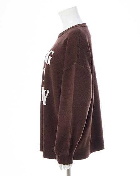 INGNI(イング) 3段ビッグロゴニット ブラウン/オフホワイト