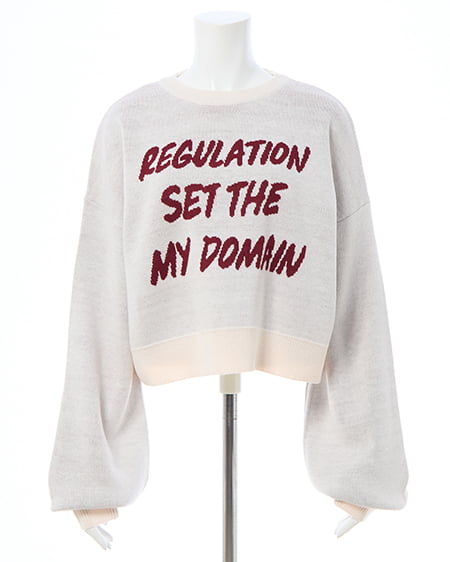 INGNI（イング） ショート丈3段ロゴニット ｵﾌﾎﾜｲﾄ/ﾎﾞﾙﾄﾞｰ