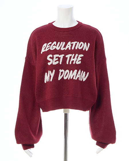 INGNI（イング） ショート丈3段ロゴニット ﾎﾞﾙﾄﾞｰ/ｵﾌﾎﾜｲﾄ