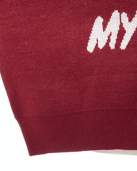 INGNI（イング） ショート丈3段ロゴニット ﾎﾞﾙﾄﾞｰ/ｵﾌﾎﾜｲﾄ