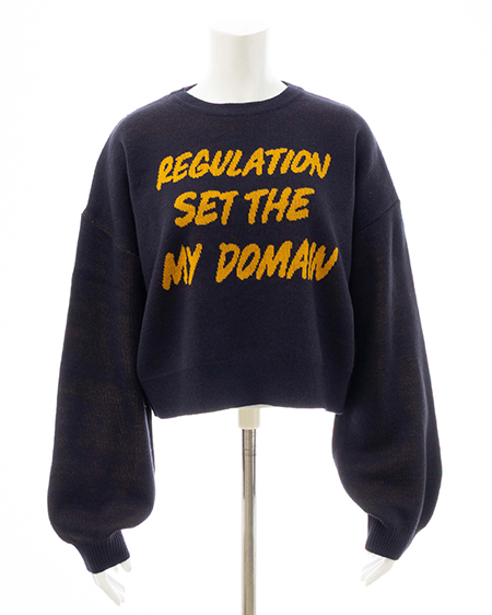 INGNI(イング) ショート丈3段ロゴニット コン/マスタード