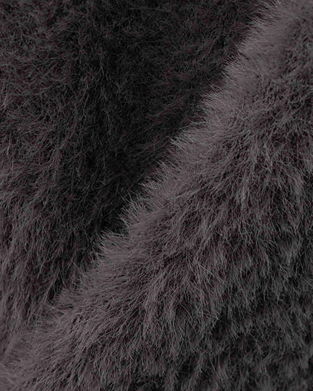 INGNI（イング） バックベロアリボンフェザーニット ﾁｬｺｰﾙｸﾞﾚｰ/ｸﾛ