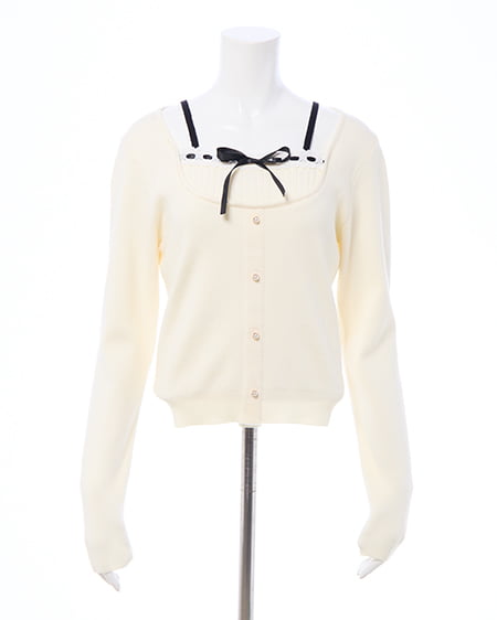 INGNI（イング） フロントリボンリブ切替ニット ｱｲﾎﾞﾘｰ