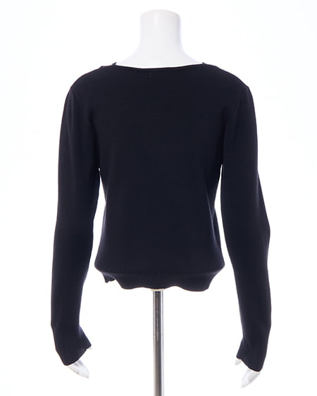 INGNI(イング) フロントリボンリブ切替ニット クロ