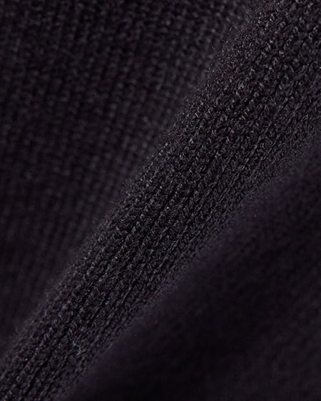 INGNI(イング) フロントリボンリブ切替ニット クロ