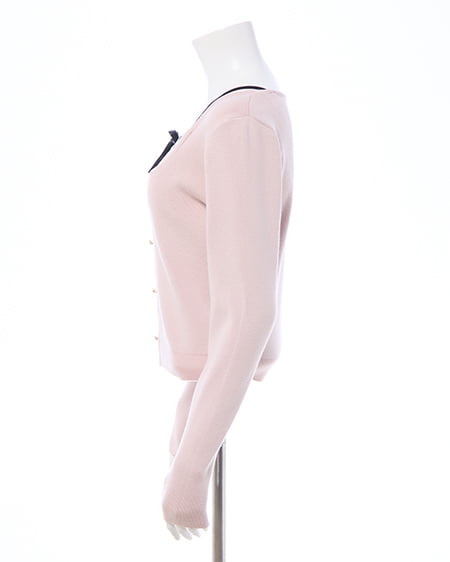 INGNI（イング） フロントリボンリブ切替ニット ﾋﾟﾝｸﾍﾞｰｼﾞｭ