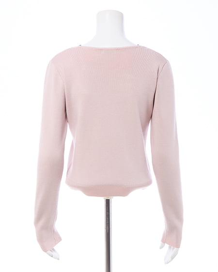 INGNI（イング） フロントリボンリブ切替ニット ﾋﾟﾝｸﾍﾞｰｼﾞｭ