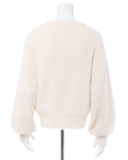 INGNI（イング） ベロアリボン付フェザーニット ｵﾌﾎﾜｲﾄ/ｸﾛ