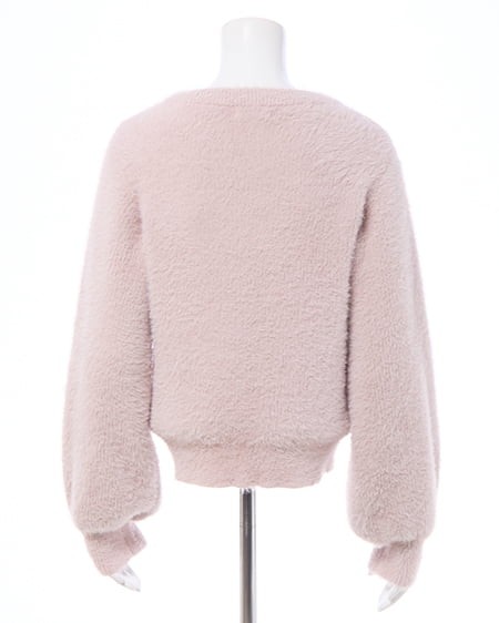 INGNI（イング） ベロアリボン付フェザーニット ﾋﾟﾝｸ/ｸﾛ